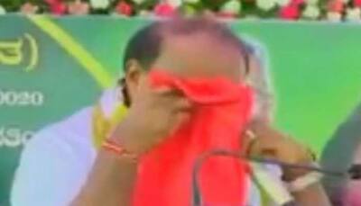 Have swallowed pain of coalition govt: Kumaraswamy breaks down at public event