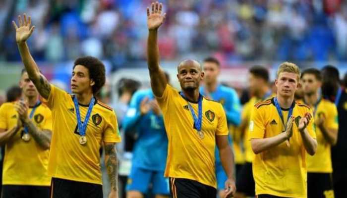 Fans celebrate Belgium's third place win in FIFA World Cup 2018 