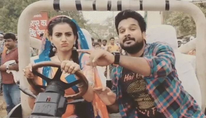 Akshara Singh reacts to rumoured link-up with Ritesh Pandey- Watch
