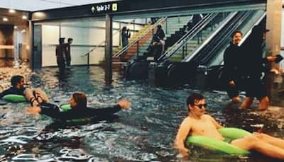 When people turned flooded subway station in Sweden into a swimming pool - See pics