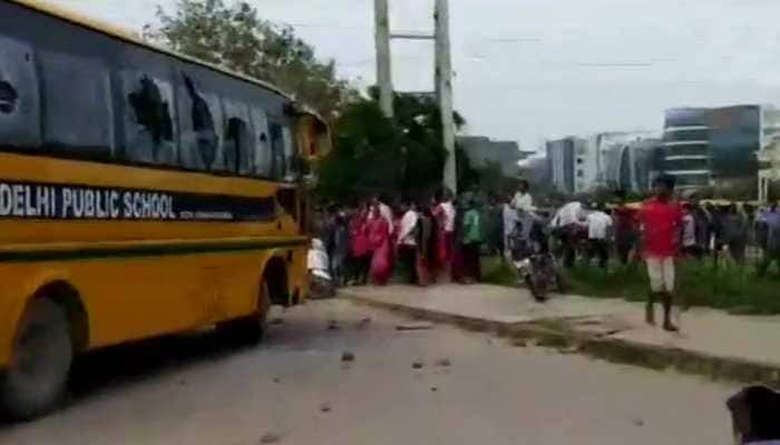 School bus crushes couple on cycle to death in Gurugram, angry locals block roads