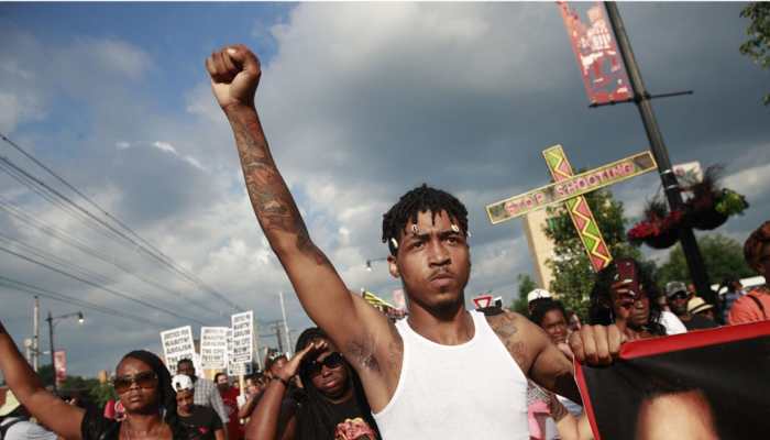 African-Americans march against gun violence in Chicago