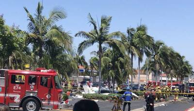 Five killed as small plane crashes near shopping centre in California