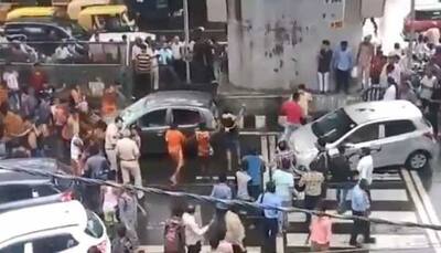 Watch: 'Kanwariyas' create ruckus, damage vehicle on Delhi street