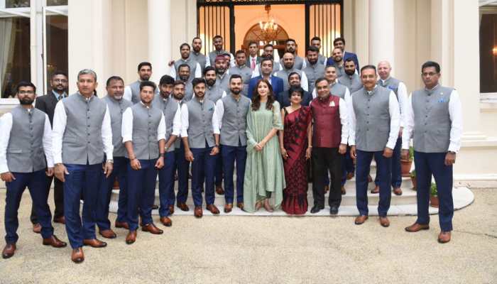 Anushka Sharma trolled for posing with Virat Kohli in Team India group photo shared by BCCI