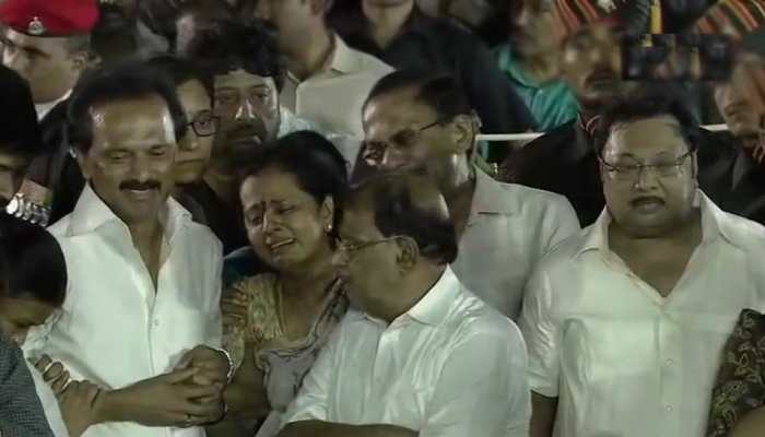 Dravidian icon Karunanidhi buried beside mentor Annadurai at Marina beach in Chennai