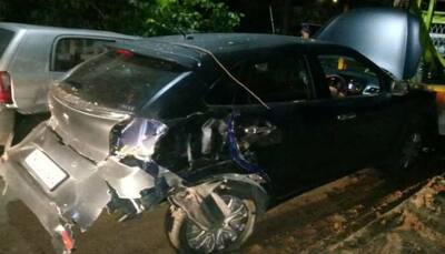 Car of actor Vikram's son crashes into auto, 1 injured