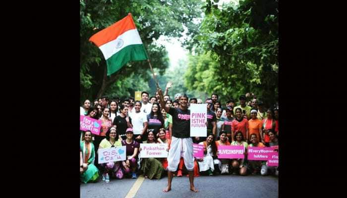 Milind Soman spreads message of fitness on Independence Day