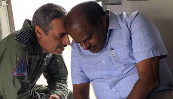 HD Kumaraswamy conducts aerial survey of flood-affected areas in Karnataka