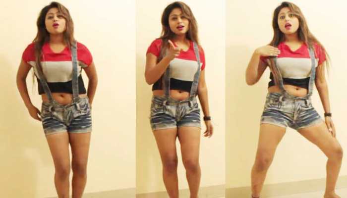Kanchan Singh performs on Khesari Lal Yadav's famous number-Watch