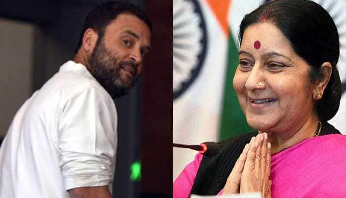 Sushma Swaraj has no job, spends time on people&#039;s visas: Rahul Gandhi