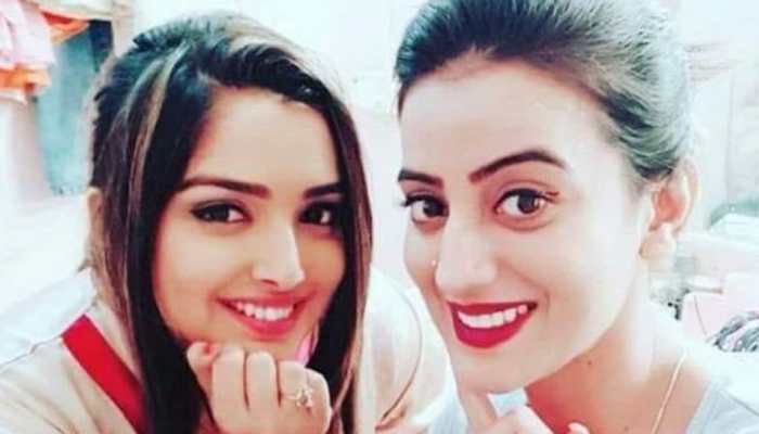 Amrapali Dubey&#039;s birthday wish for Akshara Singh is too cute to miss—See pic