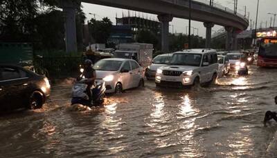 Respite from heat as heavy rainfall lashes Delhi-NCR, causes water-logging, traffic snarls