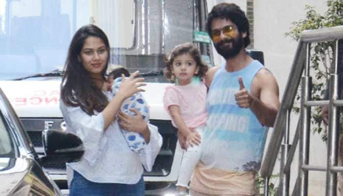 First pics out! Shahid Kapoor, Mira Rajput with newborn son Zain and Misha