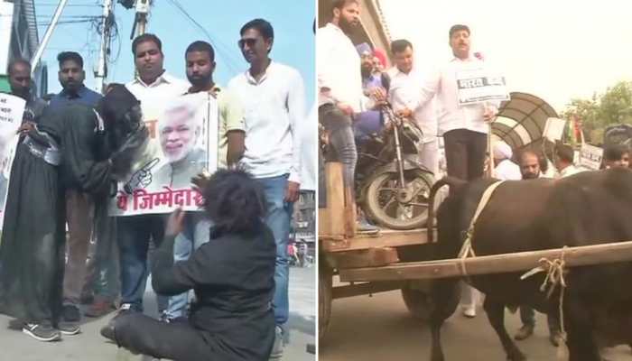 Bharat Bandh: &#039;Daayan&#039; to bikes on bullock carts, Opposition&#039;s full-blown attack on Modi government