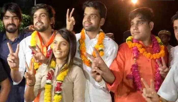 Delhi University Students&#039; Union Elections 2018: ABVP wins top three posts after EVM row, NSUI settles for secretary