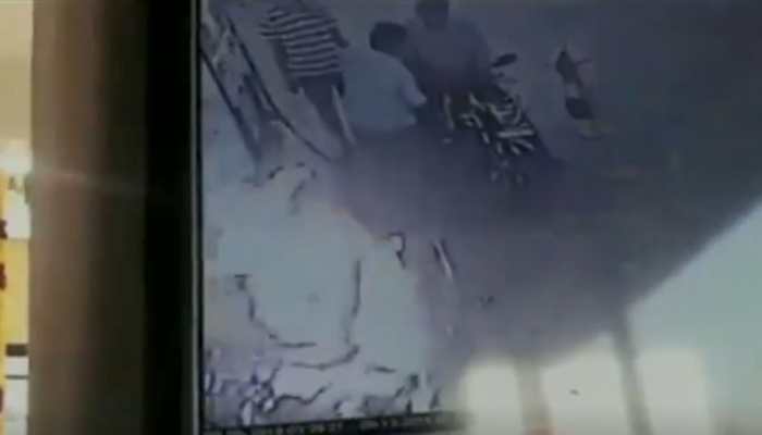 Watch: Bike catches fire at petrol pump, man sustains burn injuries