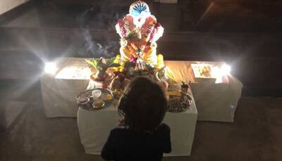 Shah Rukh Khan's son AbRam praying to Lord Ganesha is too cute for words—Pic