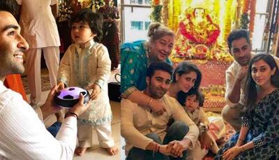 Taimur Ali Khan celebrating Ganpati festival with mommy Kareena and family is the cutest thing on internet today—Watch
