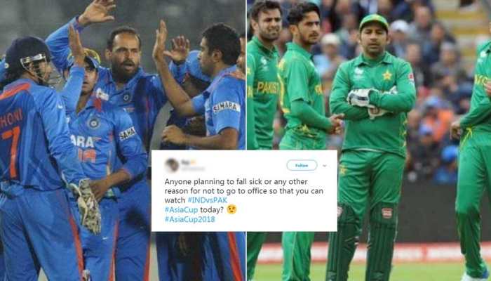 'Who's planning to fall sick and bunk office today?' Twitter excited ahead of epic India-Pak clash
