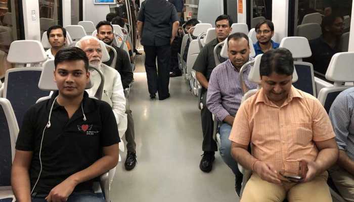 PM Modi boards Delhi Metro to travel from Dhaula Kuan to Dwarka