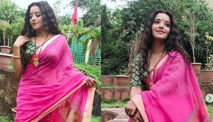 Monalisa looks ethereal in this pink saree-See pic