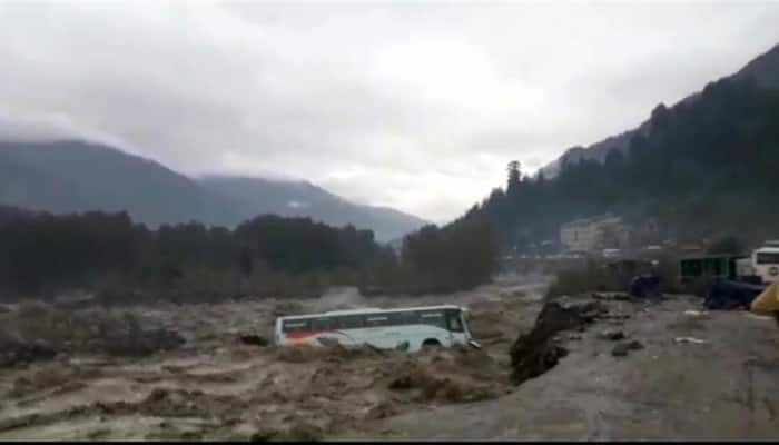 Watch: Bus swept away in Beas river, floats like a toy