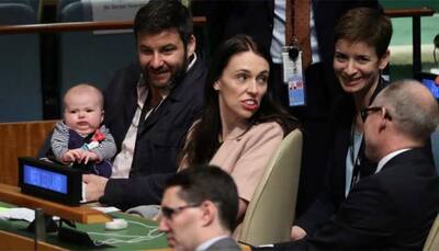 Diaper change, peace summit: New Zealand's 'First Baby' makes UN debut