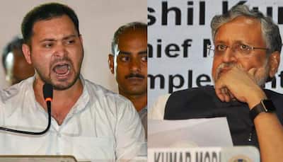 Sushil Modi shamelessly begging criminals with folded hands: Tejashwi Yadav