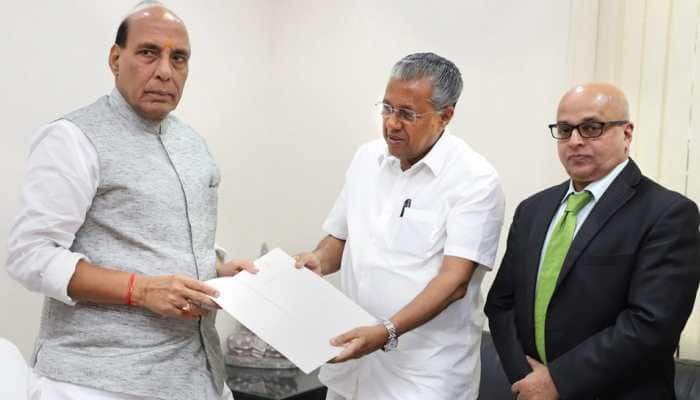 Kerala CM Pinarayi Vijayan urges Rajnath Singh to expedite release of flood relief funds