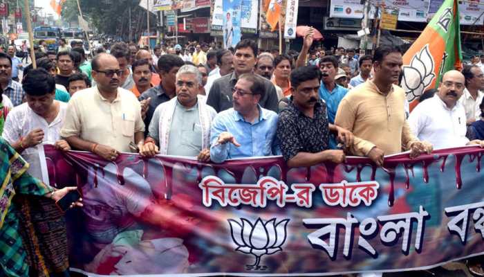 Sporadic violence during BJP's 12-hour Bandh in West Bengal, 1600 people arrested
