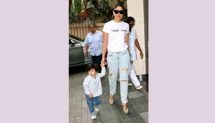 Taimur Ali Khan arrives with mom Kareena Kapoor at Inaaya Naumi Kemmu&#039;s first birthday bash — See pics