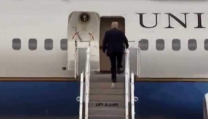 Watch: Donald Trump boards plane with toilet paper stuck to shoe, video goes viral