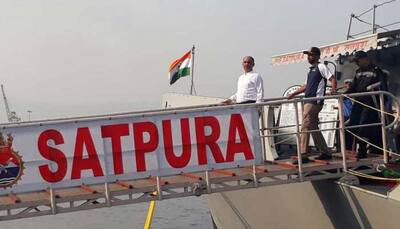 Navy Commander Abhilash Tomy reaches Visakhapatnam aboard INS Satpura