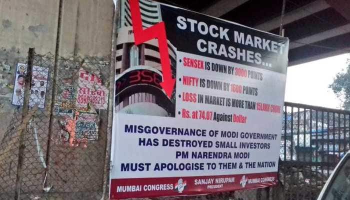 Congress launches &#039;hoarding war&#039; against BJP over financial crises, market crash