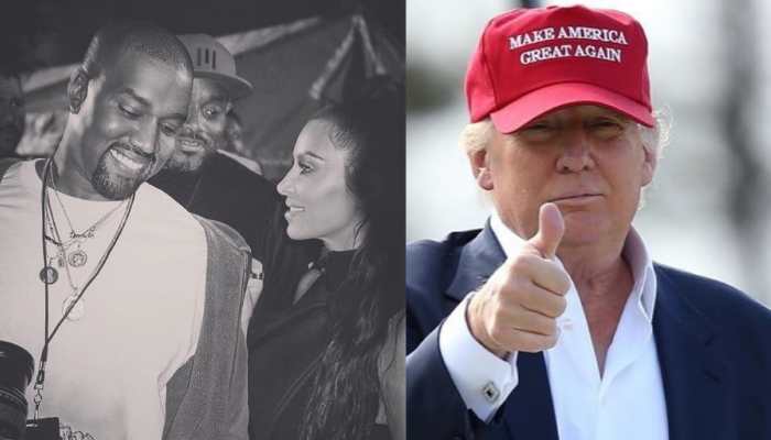 Kanye West defends support for Trump, in front of Trump