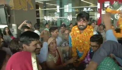 Javelin thrower Sandeep Chaudhary returns to India after bagging Gold at Asian Para Games 2018 