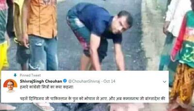Congress tweets photos of bad roads, Shivraj Singh Chouhan claims pictures not from MP but from Pakistan, Bangladesh