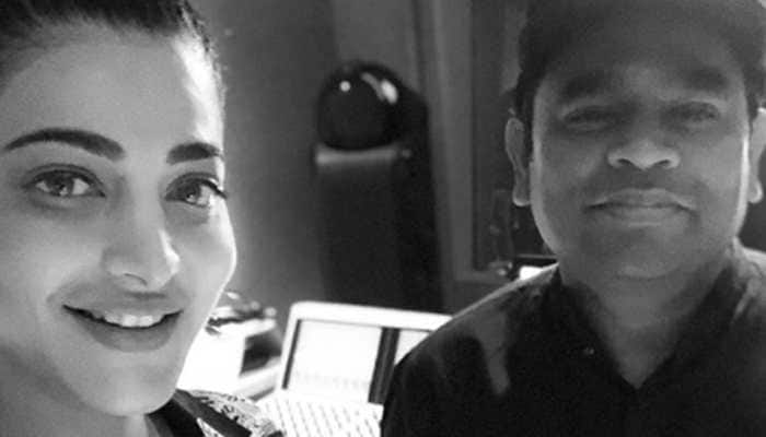 Shruti Haasan meets AR Rahman at his LA studio