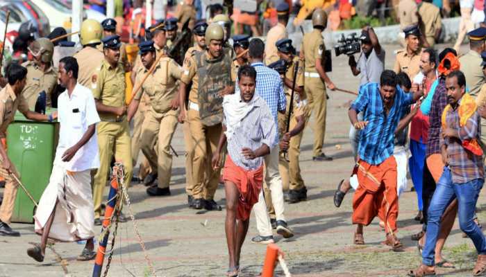 Sabarimala row: Protesters suspect woman in disguise has sneaked in, form human chain