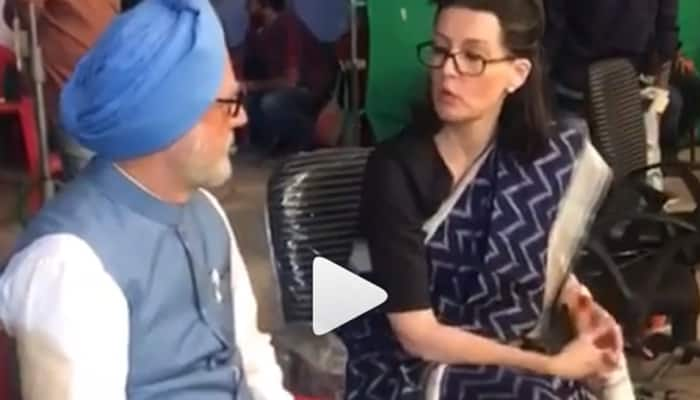 Anupam Kher shares video featuring &#039;Sonia Gandhi&#039; from the sets of The Accidental Prime Minister-Watch