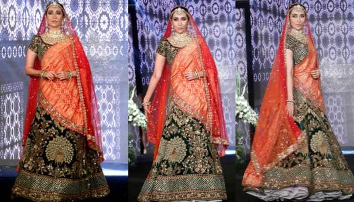 Karisma Kapoor stuns in regal look, walks the ramp at &#039;Wedding Junction&#039; show—Pics