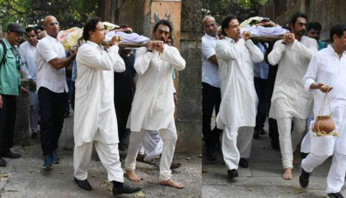 Arjun Rampal&#039;s mother&#039;s last rites performed, B-Town celebs pay respects