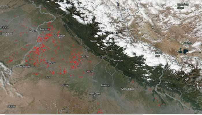 NASA image points at widespread stubble fire in Punjab, warns of more burning in coming weeks