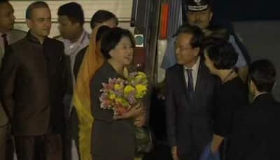 South Korean First Lady Kim-Jung Sook arrives in India 