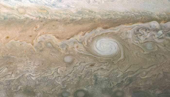 NASA’s Juno spacecraft beams back image of Jupiter&#039;s swirling clouds