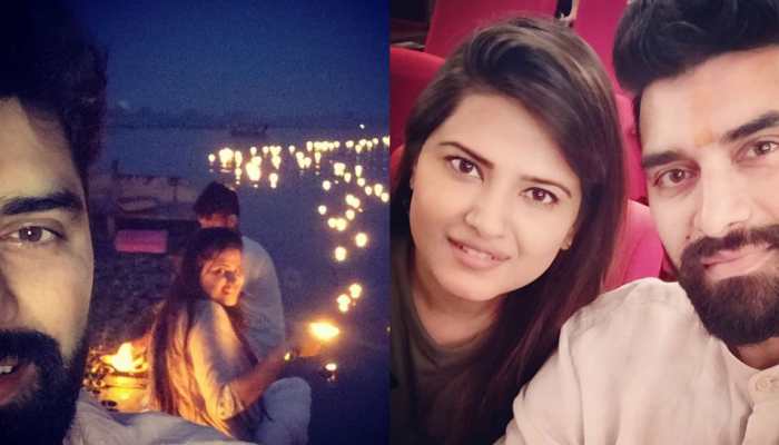 TV couple Nikitin Dheer-Kritika Sengar perform deep daan on Chhath Puja at Vrindavan—See pics