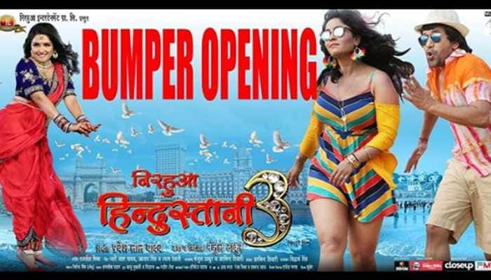 Dinesh Lal Yadav, Amrapali Dubey and Shubhi Sharma&#039;s Nirahua Hindustani 3 gets bumper opening
