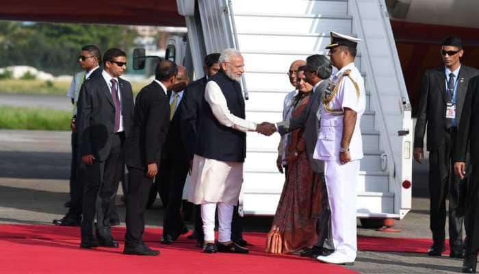 PM Narendra Modi arrives in Maldives to attend President-elect Ibrahim Mohamed Solih&#039;s swearing-in ceremony