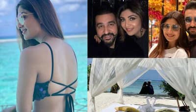 Shilpa Shetty flaunts her bikini body at Maldives, celebrates anniversary with hubby—See Pics